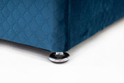5'0" King Sleepy Beds Non Storage Base with Luxury Winged Floor Standing Headboard in Velvet Navy Blue