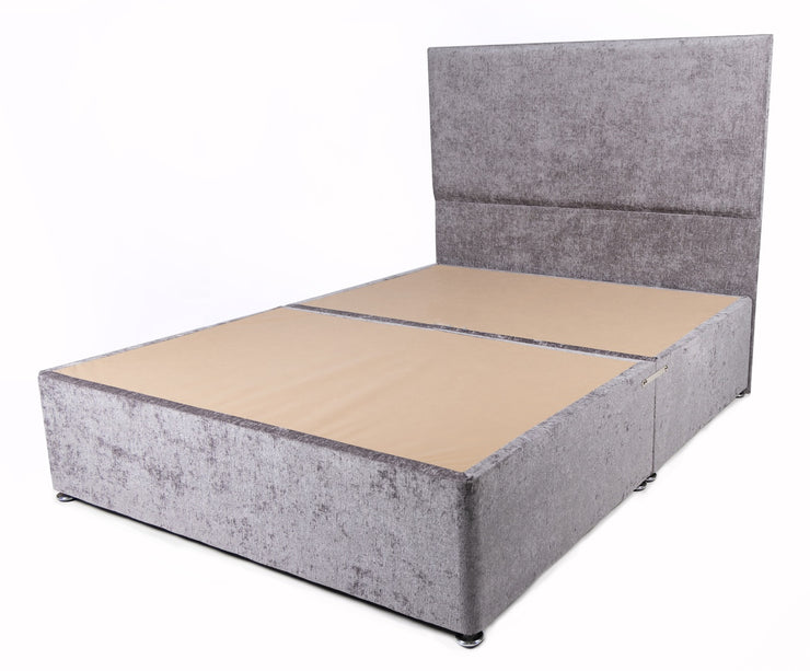 5'0" King Sleepy Beds Non Storage Base with Luxury Floor Standing Headboard in Steel Grey