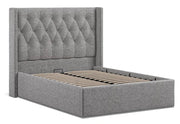 Ex Display 4'6" Double Upholstered Ottoman Bed Frame - Dark Grey