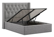 Ex Display 4'6" Double Upholstered Ottoman Bed Frame - Dark Grey